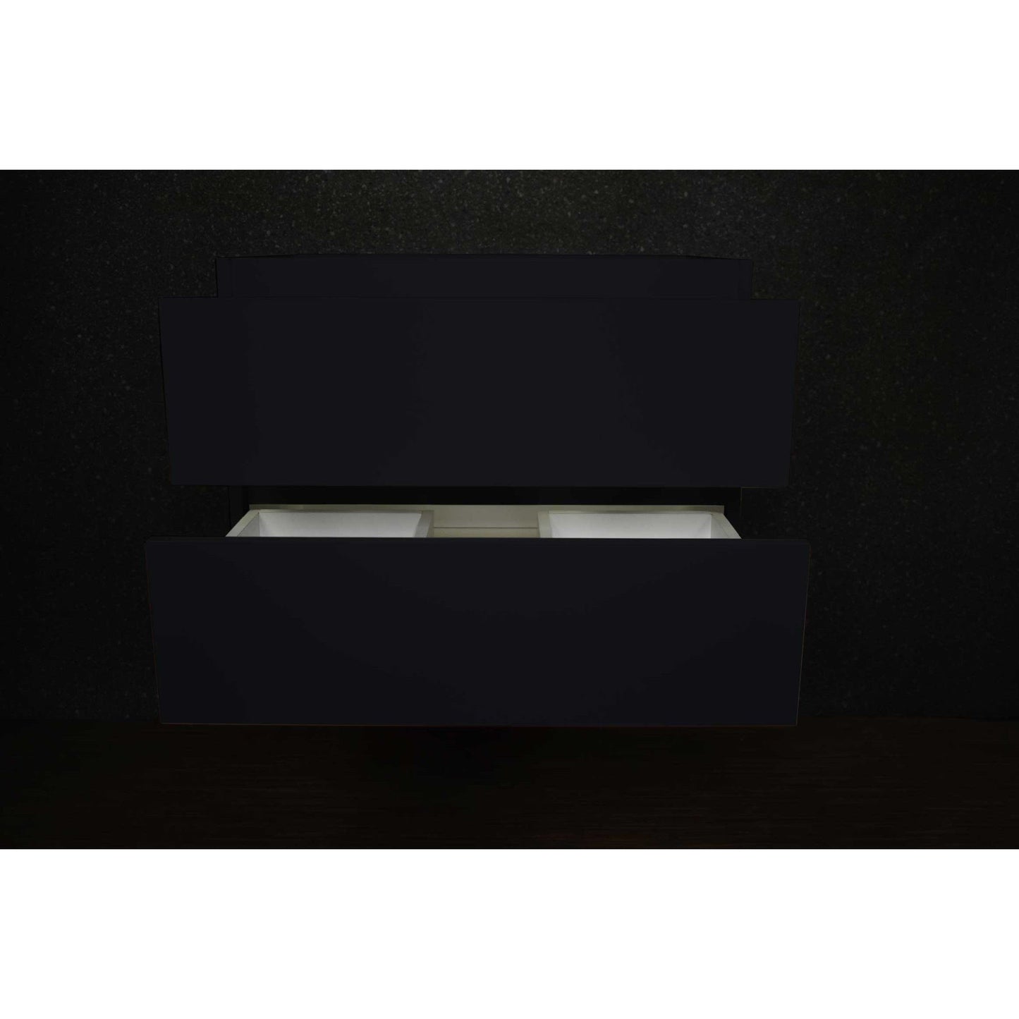 Volpa USA Salt 24" x 20" Glossy Black Wall-Mounted Floating Bathroom Vanity Cabinet with Drawers