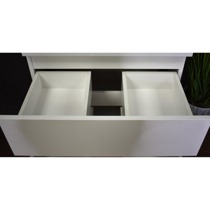 Volpa USA Salt 24" x 20" Glossy White Wall-Mounted Floating Bathroom Vanity Cabinet with Drawers