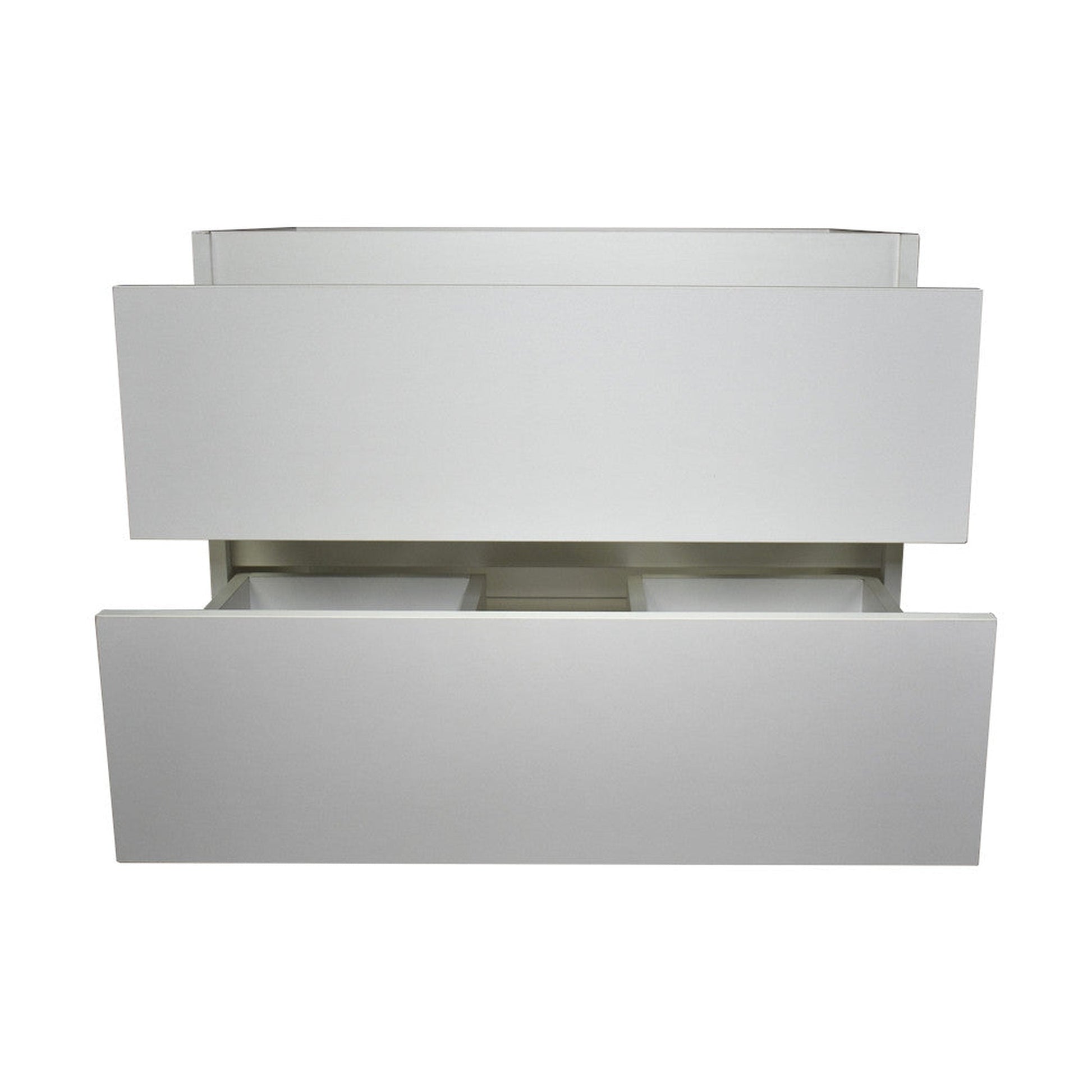 Volpa USA Salt 24" x 20" Glossy White Wall-Mounted Floating Bathroom Vanity Cabinet with Drawers