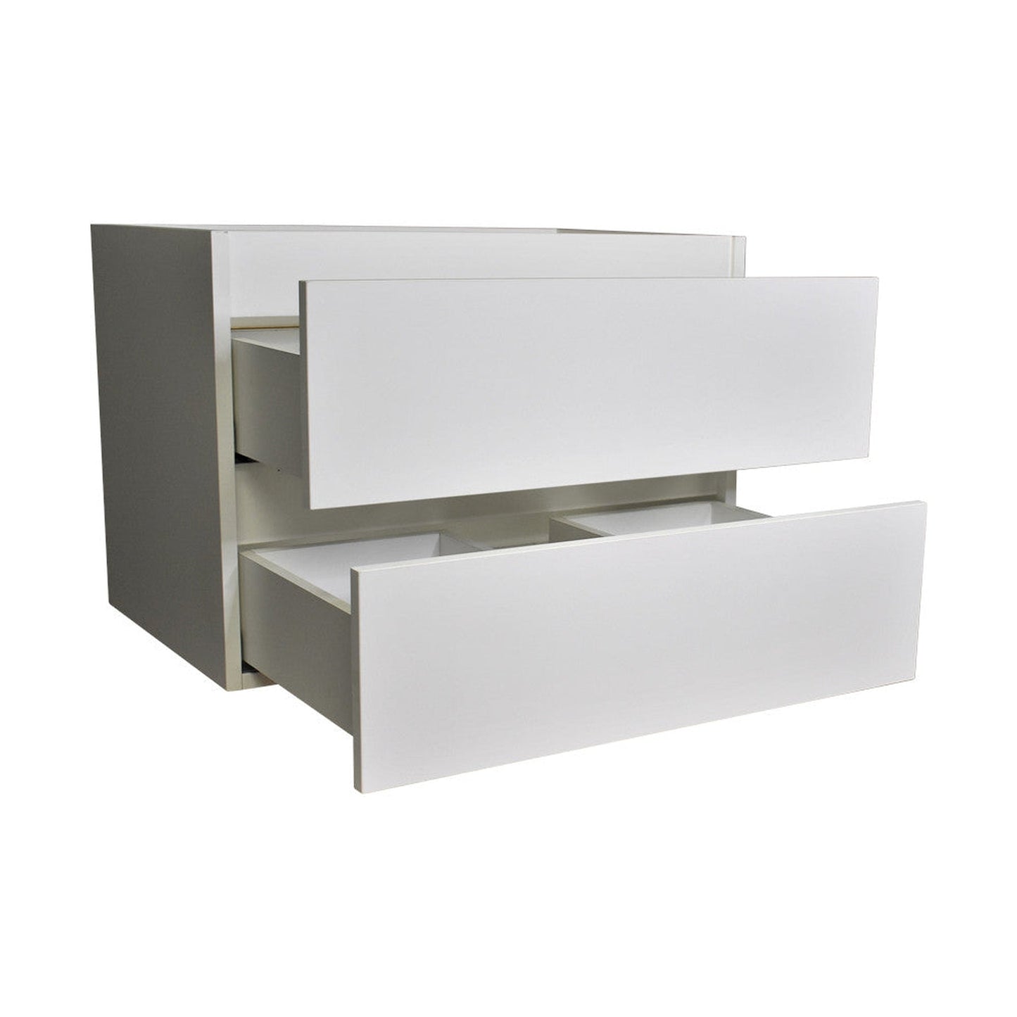 Volpa USA Salt 24" x 20" Glossy White Wall-Mounted Floating Bathroom Vanity Cabinet with Drawers