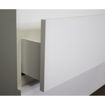 Volpa USA Salt 24" x 20" Glossy White Wall-Mounted Floating Bathroom Vanity Cabinet with Drawers