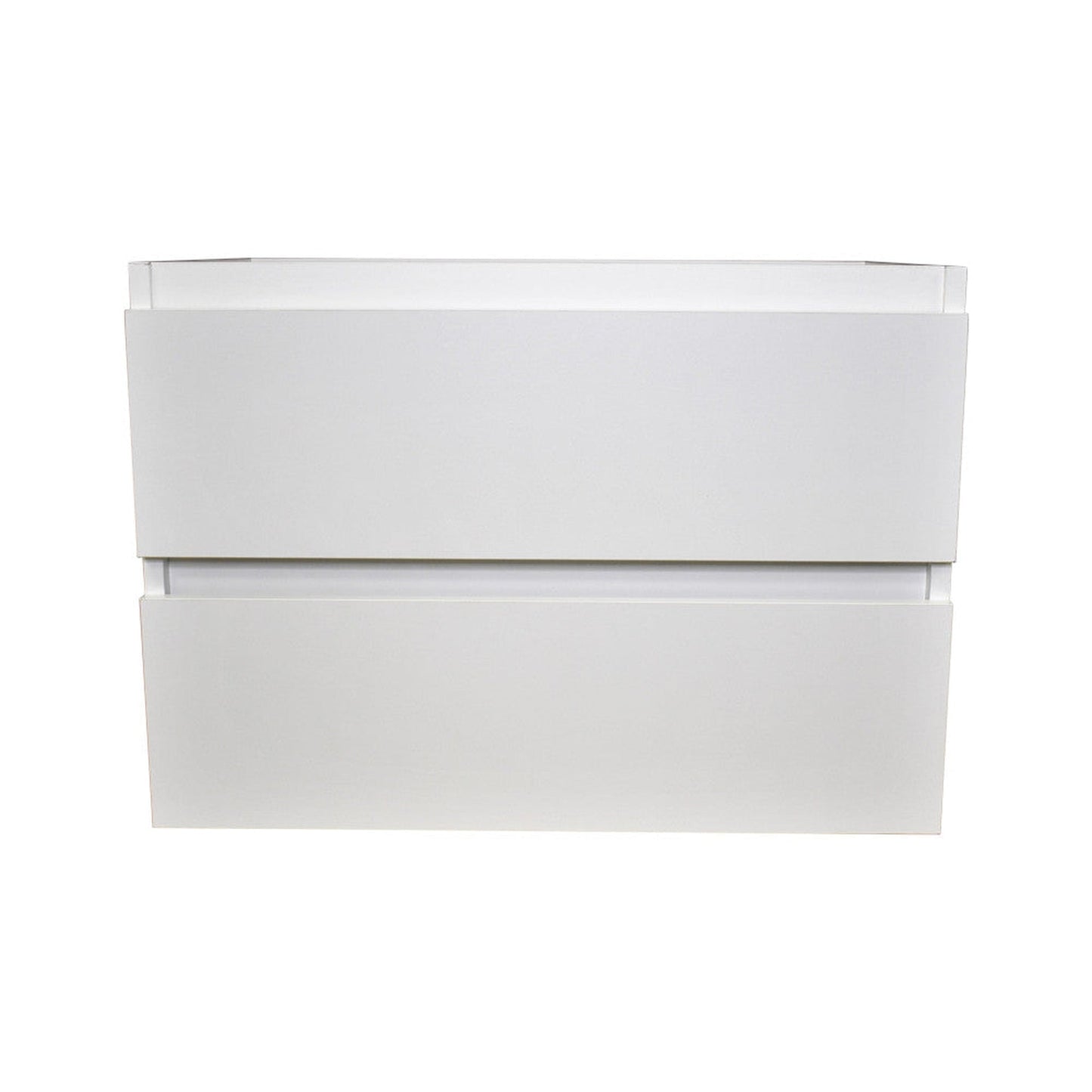 Volpa USA Salt 24" x 20" Glossy White Wall-Mounted Floating Bathroom Vanity Cabinet with Drawers