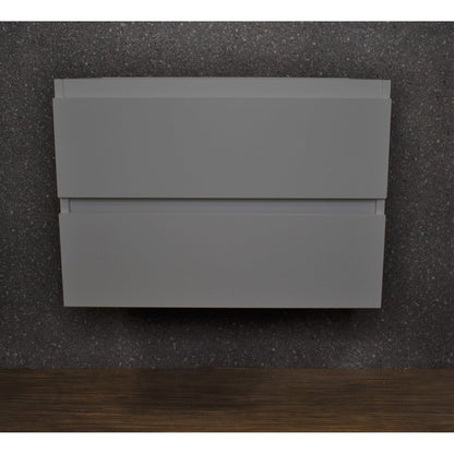 Volpa USA Salt 24" x 20" Gray Wall-Mounted Floating Bathroom Vanity Cabinet with Drawers