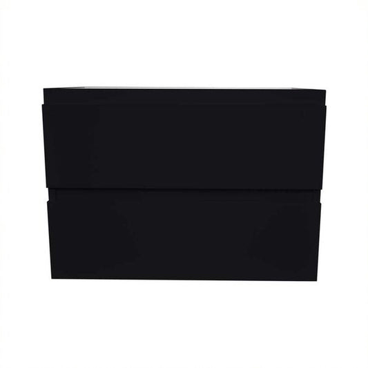 Volpa USA Salt 30" x 18" Black Wall-Mounted Floating Bathroom Vanity Cabinet with Drawers