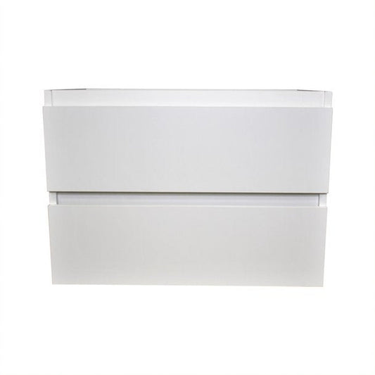 Volpa USA Salt 30" x 18" Glossy White Wall-Mounted Floating Bathroom Vanity Cabinet with Drawers