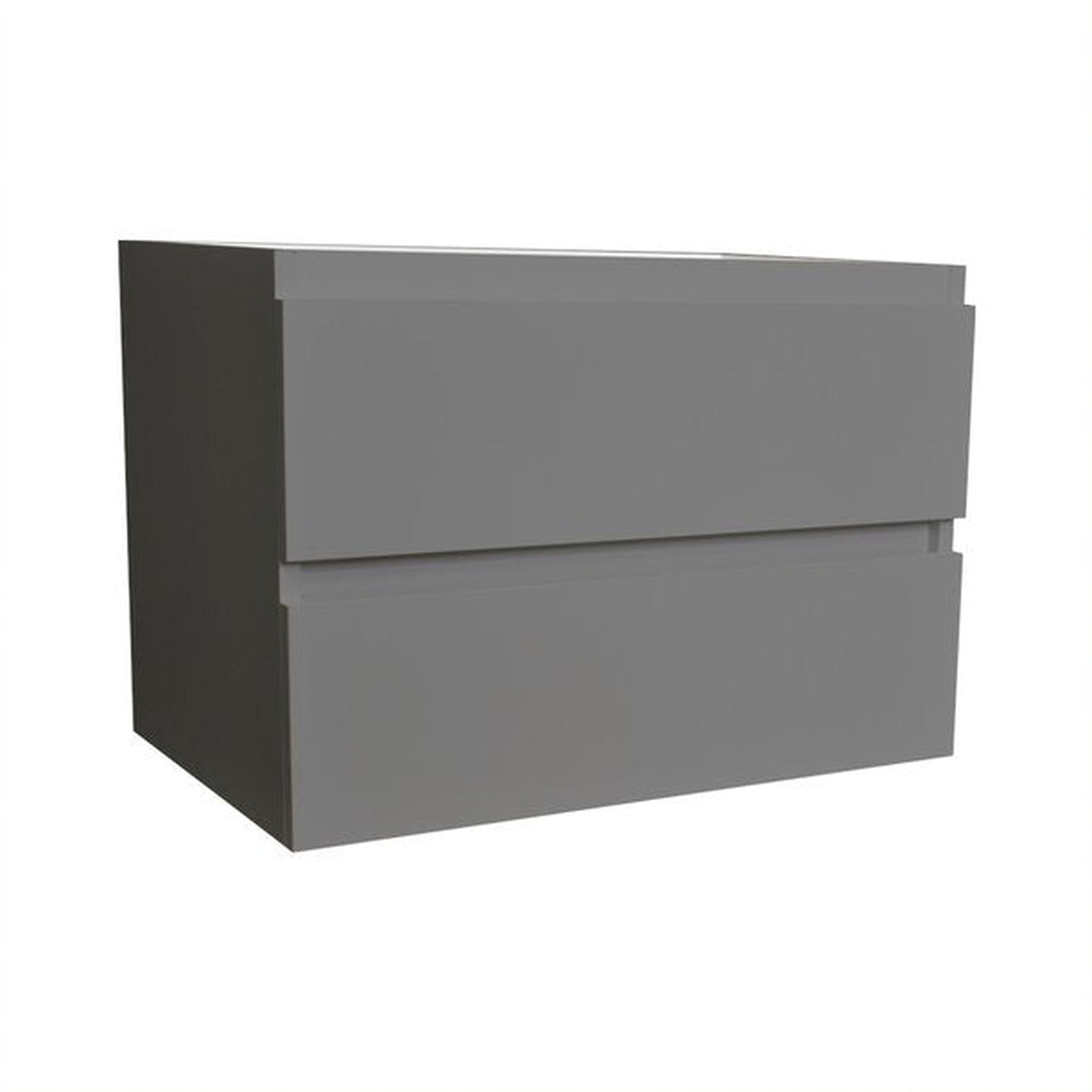 Volpa USA Salt 30" x 18" Gray Wall-Mounted Floating Bathroom Vanity Cabinet with Drawers