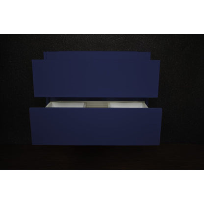 Volpa USA Salt 30" x 18" Navy Wall-Mounted Floating Bathroom Vanity Cabinet with Drawers