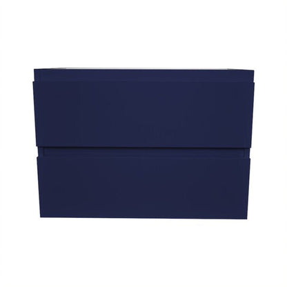 Volpa USA Salt 30" x 18" Navy Wall-Mounted Floating Bathroom Vanity Cabinet with Drawers