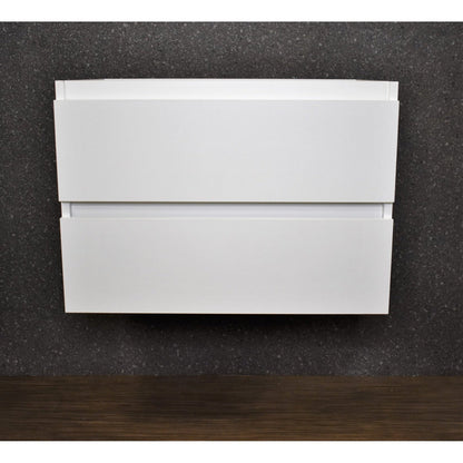 Volpa USA Salt 30" x 20" Glossy White Wall-Mounted Floating Bathroom Vanity Cabinet with Drawers