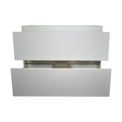 Volpa USA Salt 30" x 20" Glossy White Wall-Mounted Floating Bathroom Vanity Cabinet with Drawers