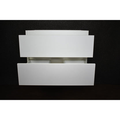 Volpa USA Salt 30" x 20" White Wall-Mounted Floating Bathroom Vanity Cabinet with Drawers