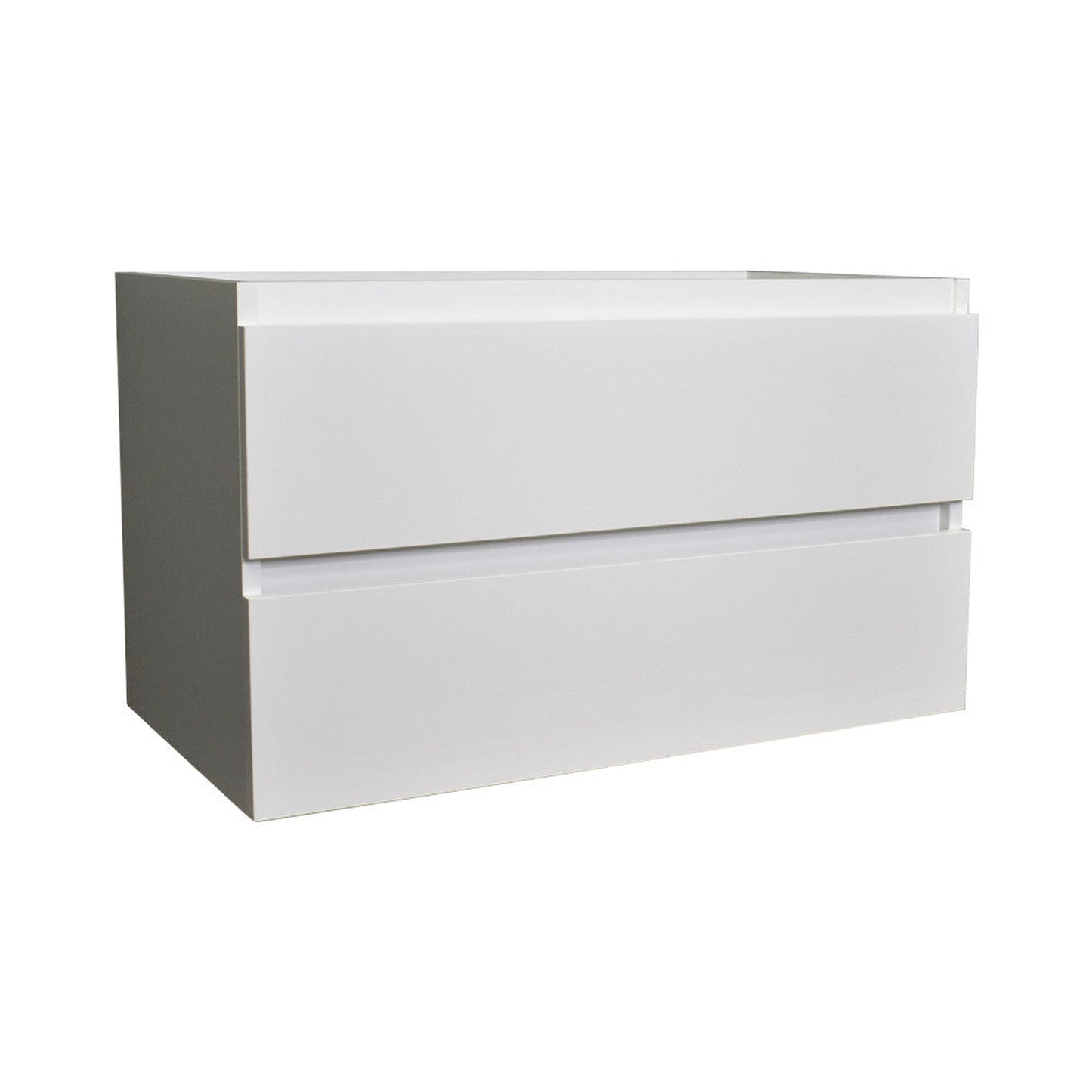 Volpa USA Salt 36" x 18" Glossy White Wall-Mounted Floating Bathroom Vanity Cabinet with Drawers