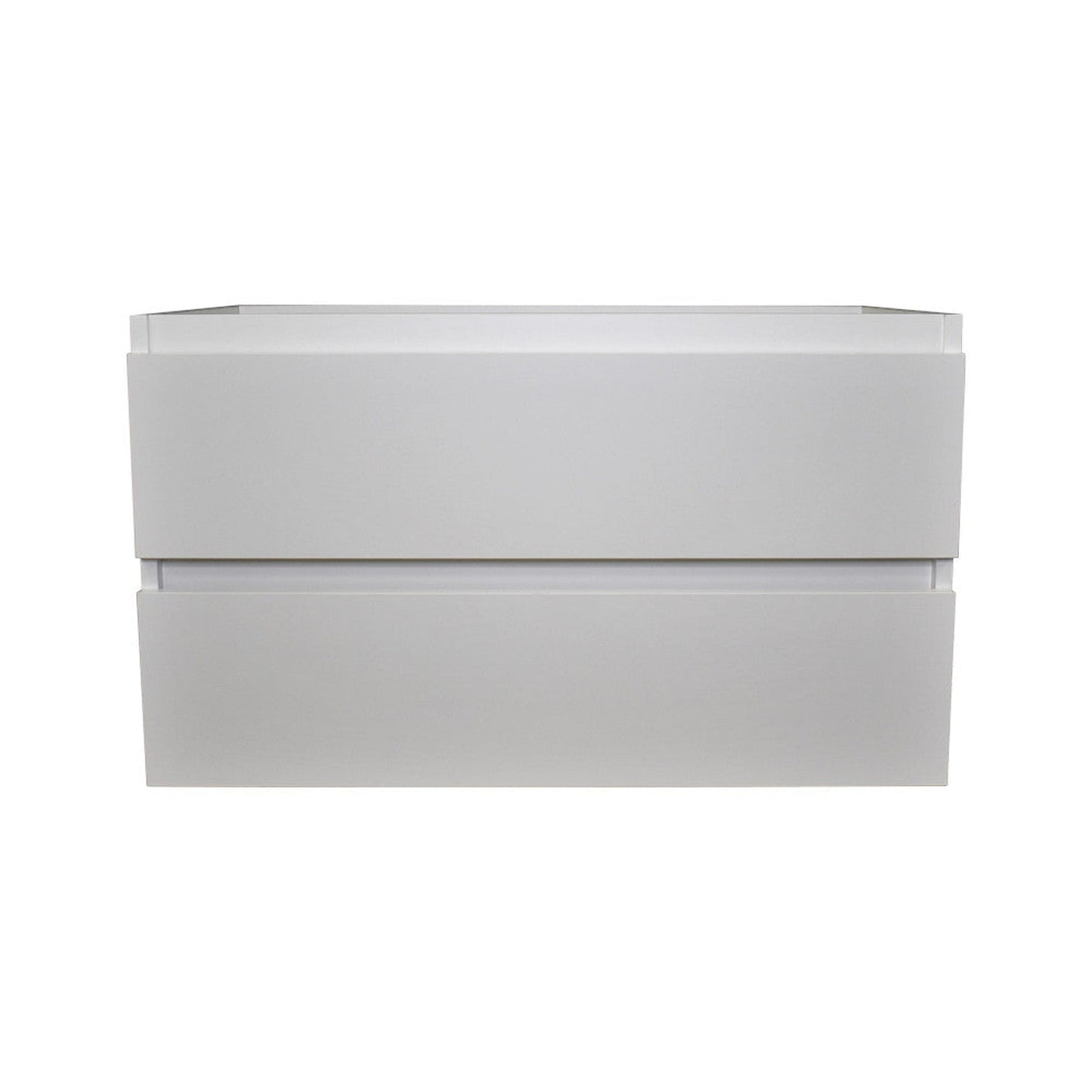 Volpa USA Salt 36" x 18" Glossy White Wall-Mounted Floating Bathroom Vanity Cabinet with Drawers