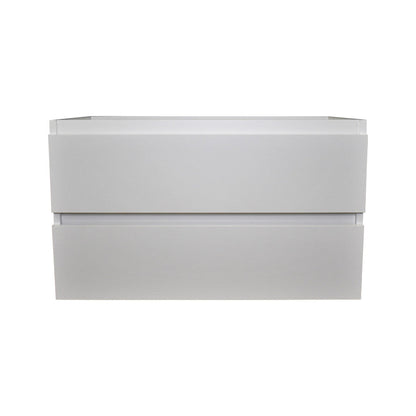 Volpa USA Salt 36" x 18" Glossy White Wall-Mounted Floating Bathroom Vanity Cabinet with Drawers