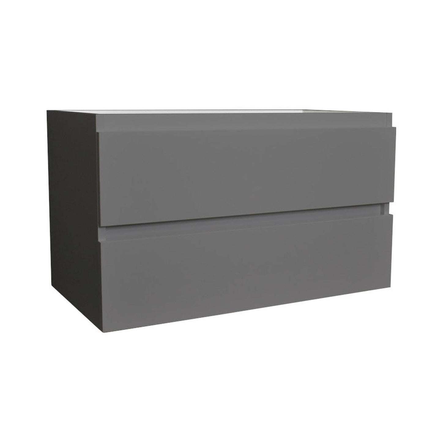 Volpa USA Salt 36" x 18" Gray Wall-Mounted Floating Bathroom Vanity Cabinet with Drawers
