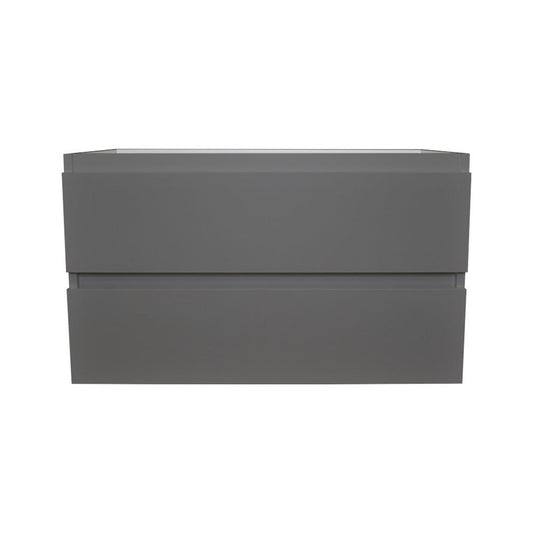 Volpa USA Salt 36" x 18" Gray Wall-Mounted Floating Bathroom Vanity Cabinet with Drawers