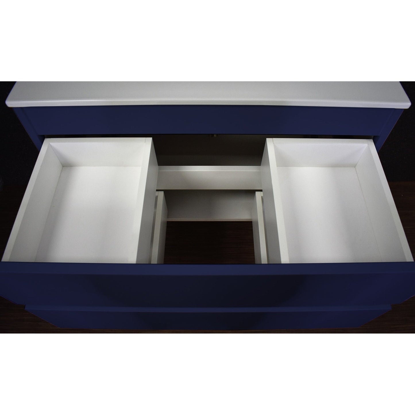 Volpa USA Salt 36" x 18" Navy Wall-Mounted Floating Bathroom Vanity Cabinet with Drawers