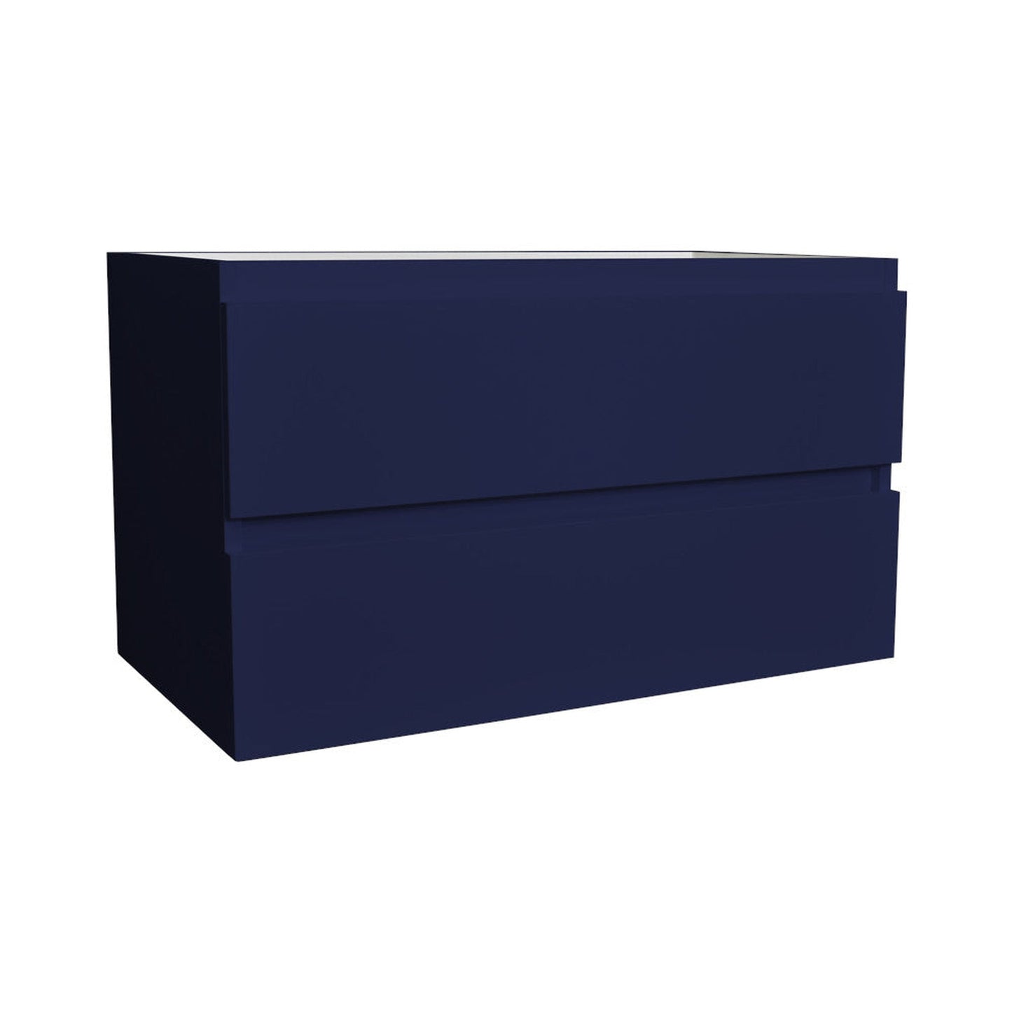 Volpa USA Salt 36" x 18" Navy Wall-Mounted Floating Bathroom Vanity Cabinet with Drawers