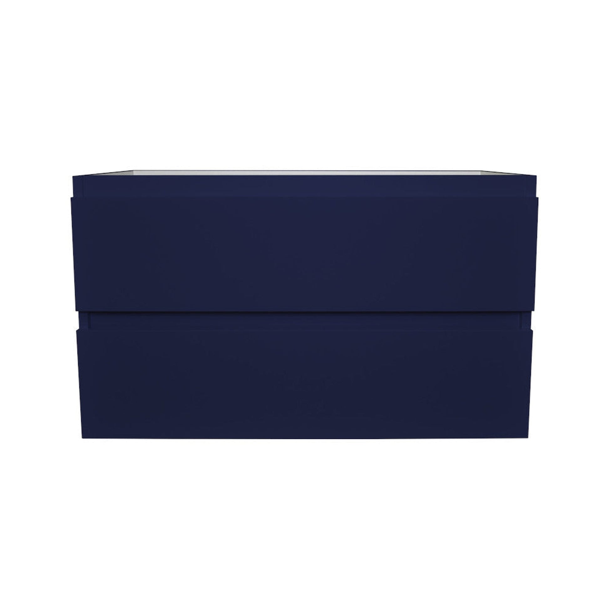 Volpa USA Salt 36" x 18" Navy Wall-Mounted Floating Bathroom Vanity Cabinet with Drawers