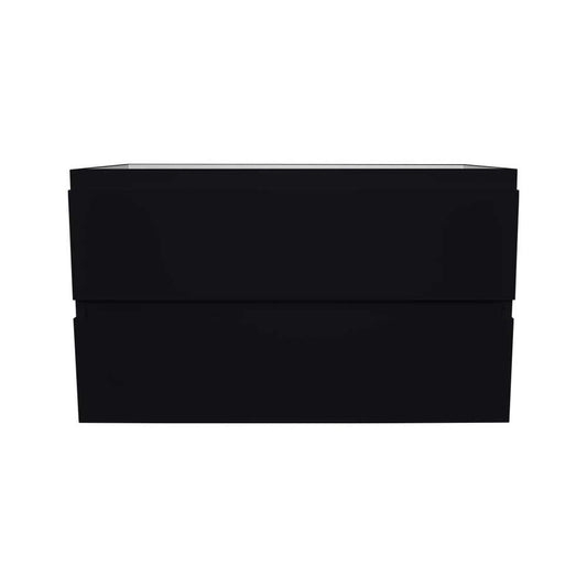 Volpa USA Salt 36" x 20" Glossy Black Wall-Mounted Floating Bathroom Vanity Cabinet with Drawers