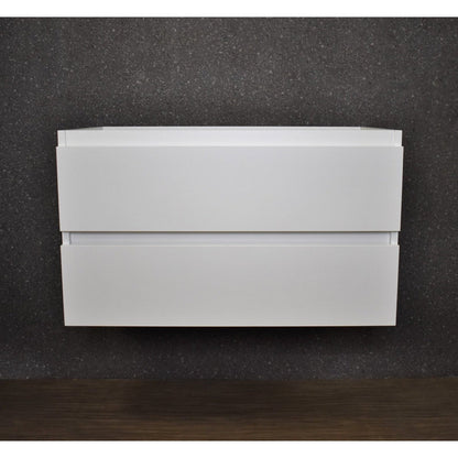 Volpa USA Salt 36" x 20" Glossy White Wall-Mounted Floating Bathroom Vanity Cabinet with Drawers