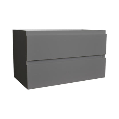 Volpa USA Salt 36" x 20" Gray Wall-Mounted Floating Bathroom Vanity Cabinet with Drawers