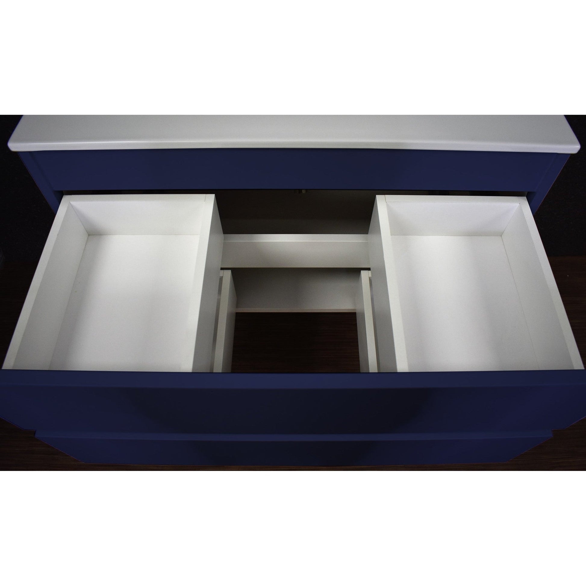 Volpa USA Salt 36" x 20" Navy Wall-Mounted Floating Bathroom Vanity Cabinet with Drawers