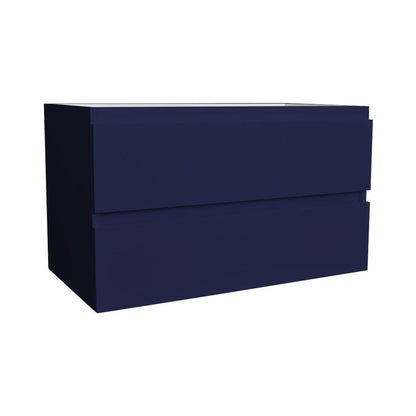 Volpa USA Salt 36" x 20" Navy Wall-Mounted Floating Bathroom Vanity Cabinet with Drawers