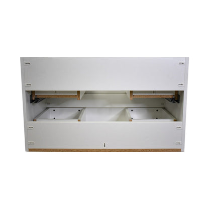 Volpa USA Salt 36" x 20" White Wall-Mounted Floating Bathroom Vanity With Drawers, Acrylic Top and Integrated Acrylic Sink