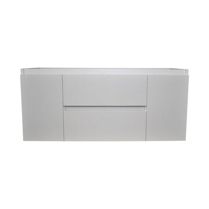 Volpa USA Salt 48" x 18" Glossy White Wall-Mounted Floating Bathroom Vanity Cabinet with Drawers