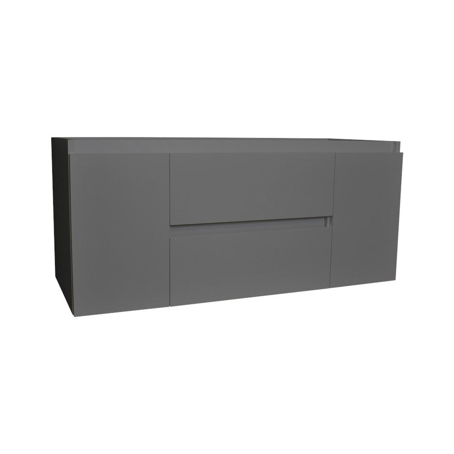 Volpa USA Salt 48" x 18" Gray Wall-Mounted Floating Bathroom Vanity Cabinet with Drawers