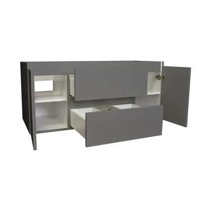 Volpa USA Salt 48" x 18" Gray Wall-Mounted Floating Bathroom Vanity Cabinet with Drawers