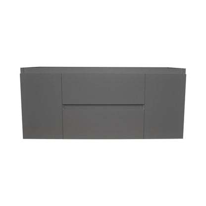 Volpa USA Salt 48" x 18" Gray Wall-Mounted Floating Bathroom Vanity Cabinet with Drawers