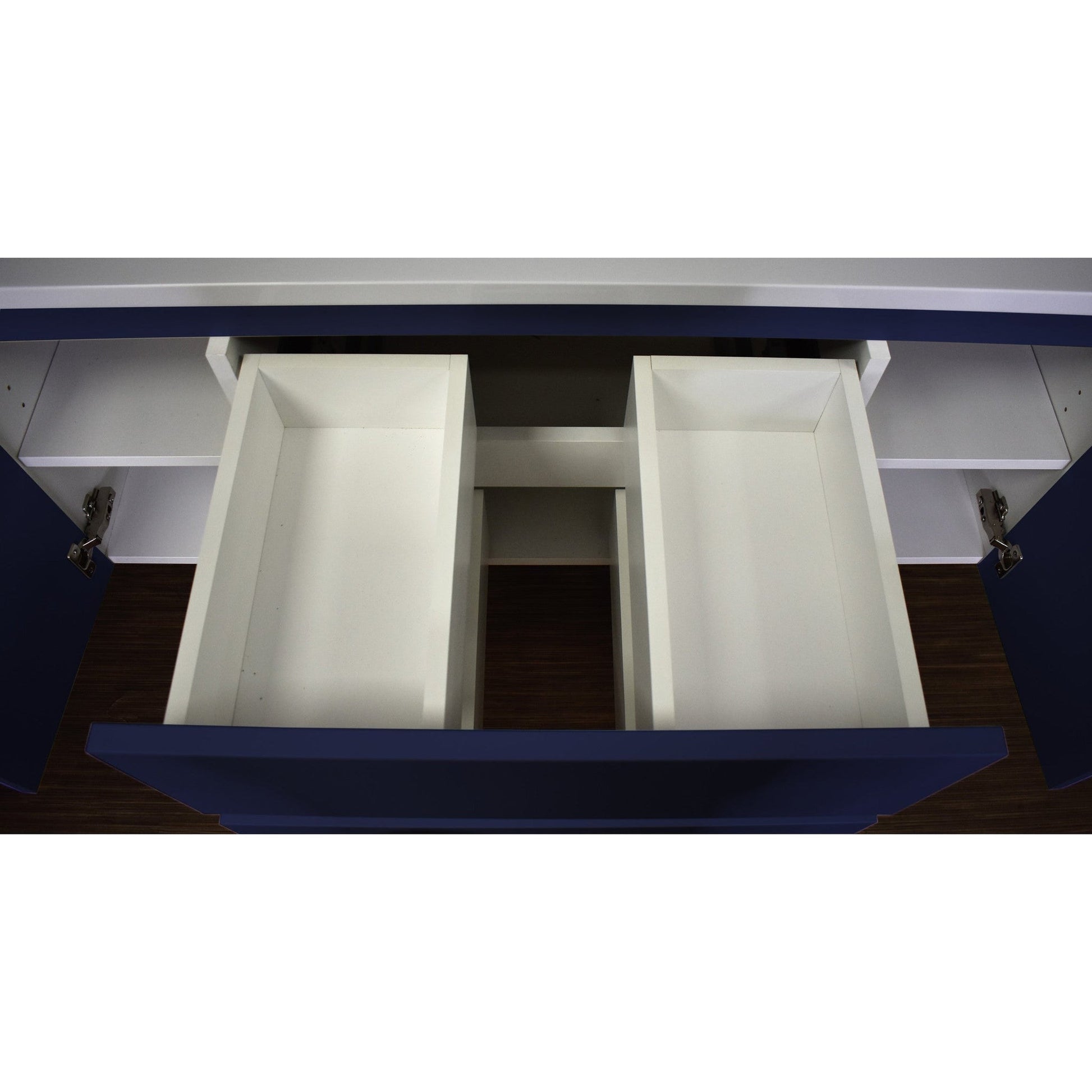 Volpa USA Salt 48" x 18" Navy Wall-Mounted Floating Bathroom Vanity Cabinet with Drawers