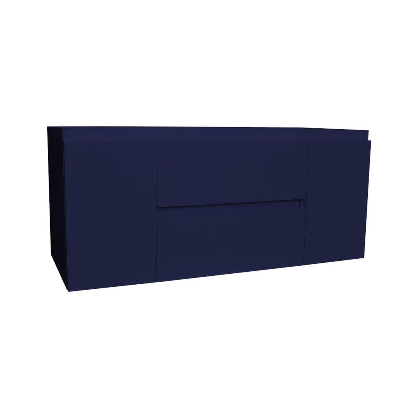 Volpa USA Salt 48" x 18" Navy Wall-Mounted Floating Bathroom Vanity Cabinet with Drawers