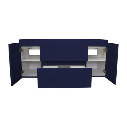 Volpa USA Salt 48" x 18" Navy Wall-Mounted Floating Bathroom Vanity Cabinet with Drawers