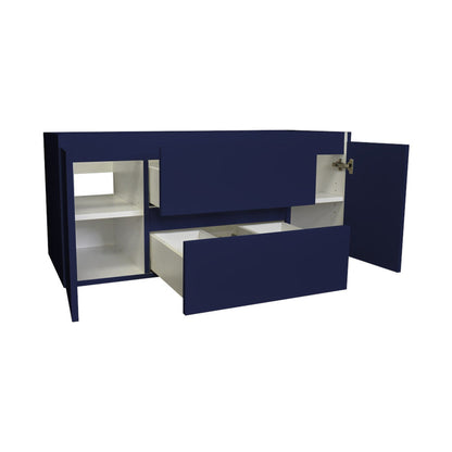 Volpa USA Salt 48" x 18" Navy Wall-Mounted Floating Bathroom Vanity Cabinet with Drawers