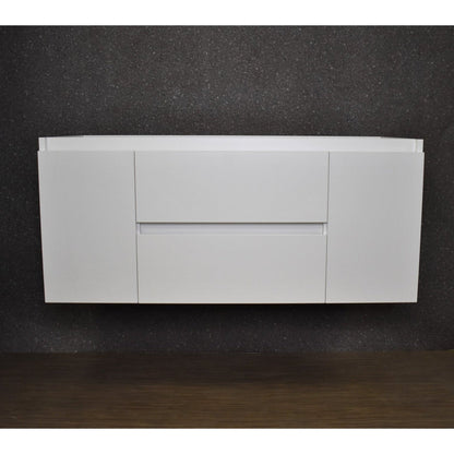 Volpa USA Salt 48" x 18" White Wall-Mounted Floating Bathroom Vanity Cabinet with Drawers