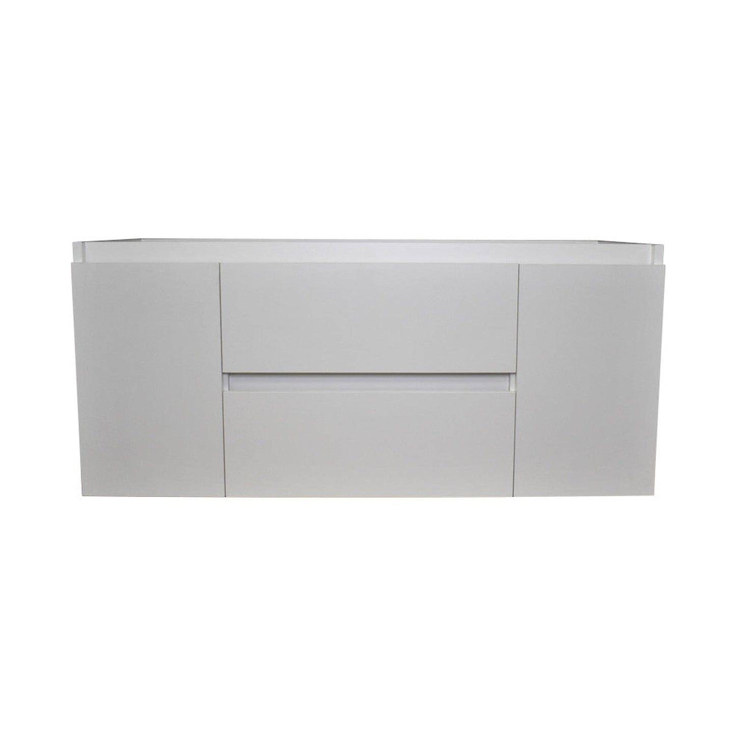 Volpa USA Salt 48" x 20" Glossy White Wall-Mounted Floating Bathroom Vanity Cabinet with Drawers