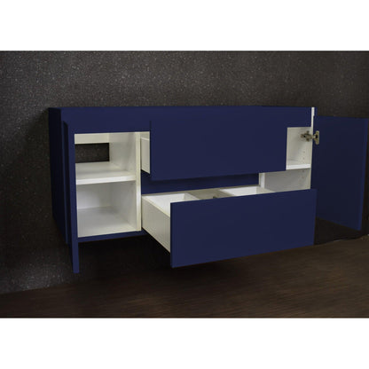 Volpa USA Salt 48" x 20" Navy Wall-Mounted Floating Bathroom Vanity Cabinet with Drawers