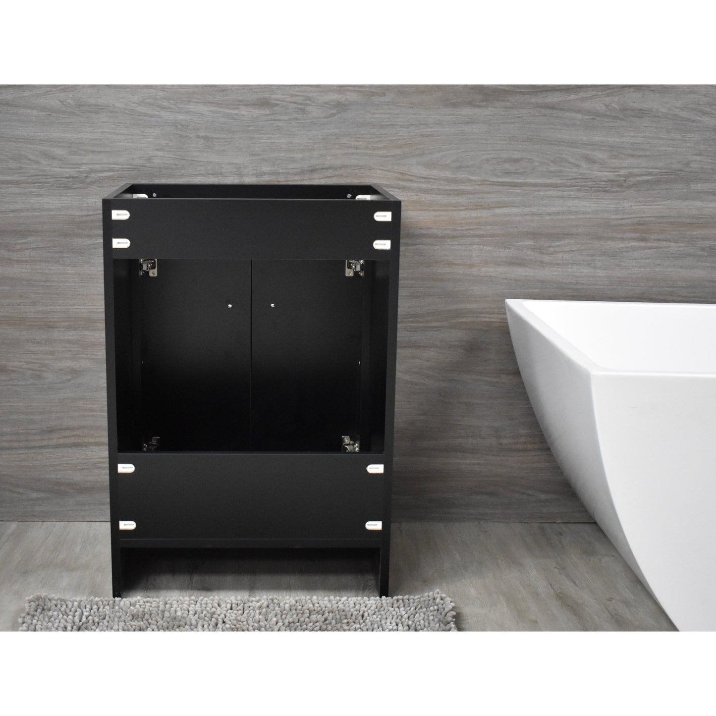 Volpa USA Villa 24" Black Freestanding Modern Bathroom Vanity With Brushed Nickel Round Handles