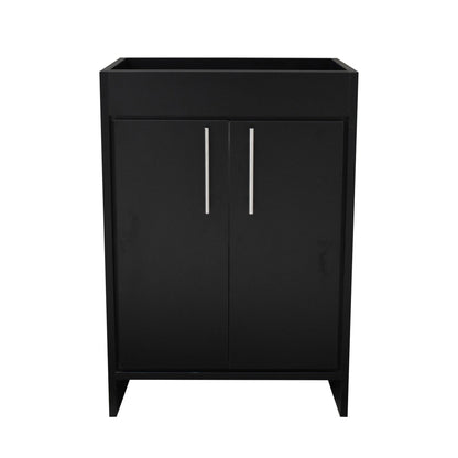 Volpa USA Villa 24" Black Freestanding Modern Bathroom Vanity With Brushed Nickel Round Handles