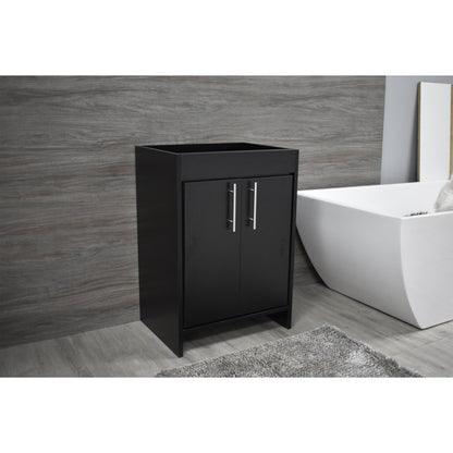 Volpa USA Villa 30" Black Freestanding Modern Bathroom Vanity With Brushed Nickel Round Handles
