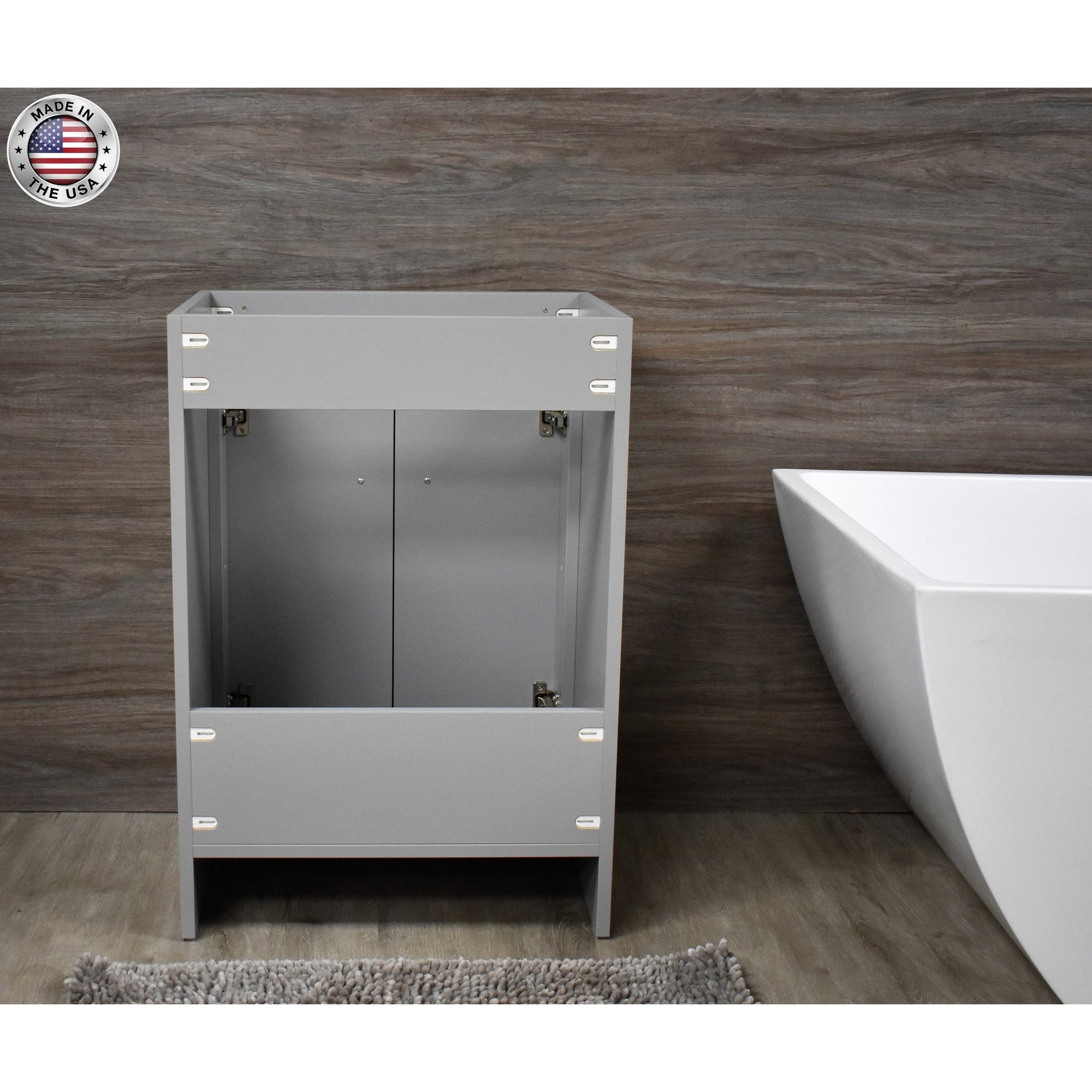 Volpa USA Villa 30" Gray Freestanding Modern Bathroom Vanity With Brushed Nickel Round Handles