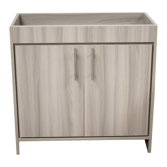 Volpa USA Villa 36" Ash Gray Freestanding Modern Bathroom Vanity With Brushed Nickel Round Handles