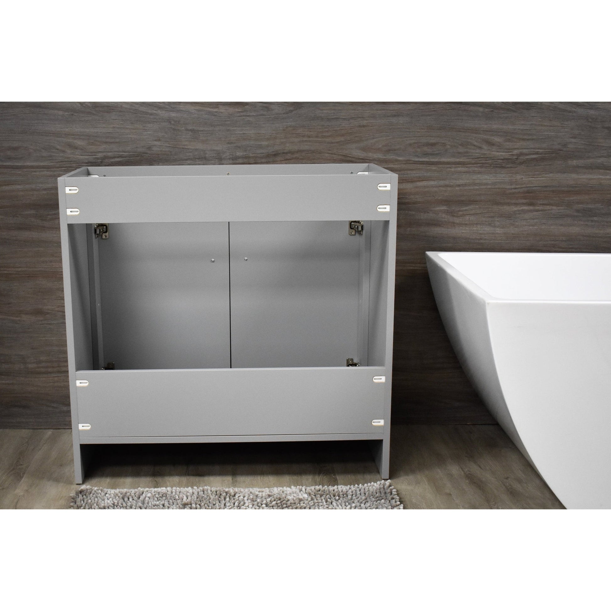 Volpa USA Villa 36" Gray Freestanding Modern Bathroom Vanity With Brushed Nickel Round Handles