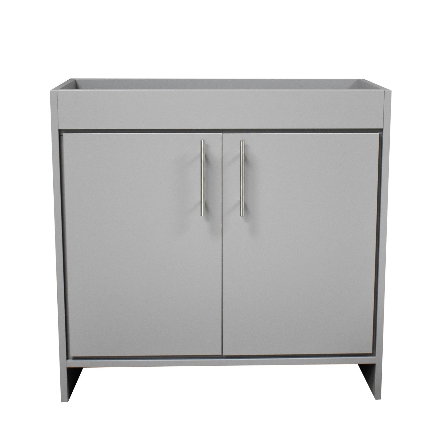 Volpa USA Villa 36" Gray Freestanding Modern Bathroom Vanity With Brushed Nickel Round Handles