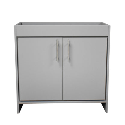 Volpa USA Villa 36" Gray Freestanding Modern Bathroom Vanity With Brushed Nickel Round Handles