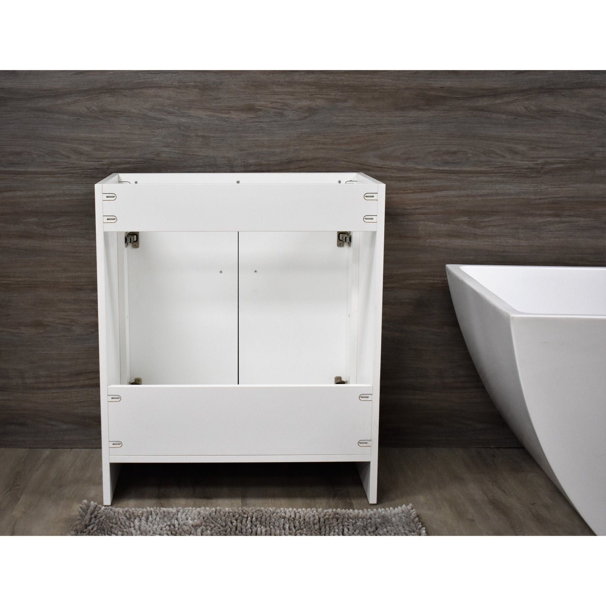 Volpa USA Villa 36" White Freestanding Modern Bathroom Vanity With Brushed Nickel Round Handles