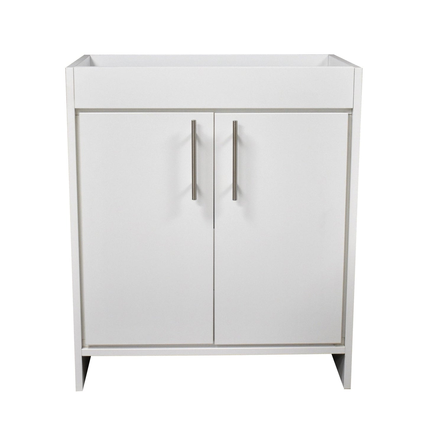 Volpa USA Villa 36" White Freestanding Modern Bathroom Vanity With Brushed Nickel Round Handles